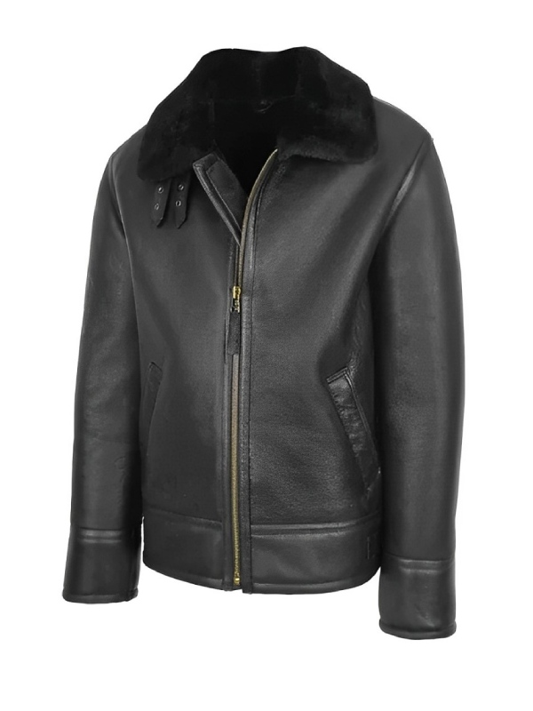 Black B3 Aviator Bomber Leather