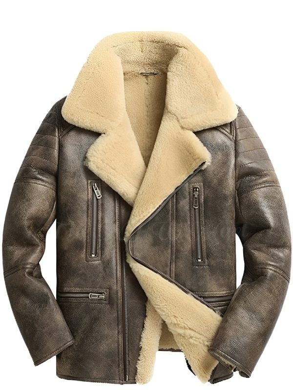 Men's B3 Style Sheepskin Leather Jacket The NHW Mart