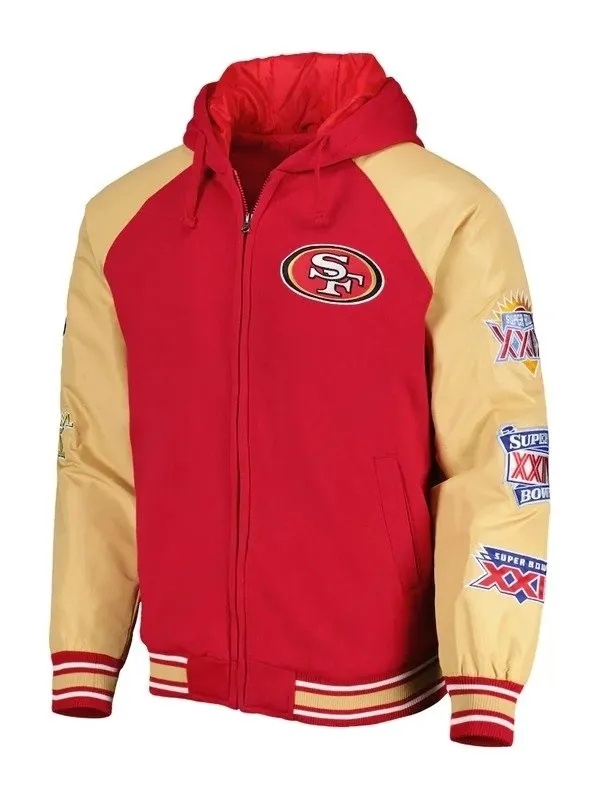 Super Bowl Champions, San Francisco 49ers Hooded Varsity Jacket