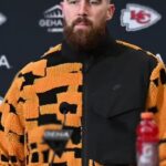 Travis Kelce Therma-fit Tech Pack Orange and Black Sherpa Zipper Jacket