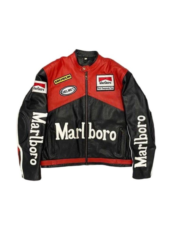 Vintage Marlboro Leather Jacket, Red White