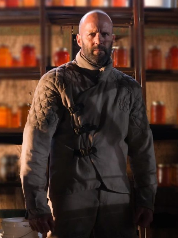 Jason Statham's Beekeeper 2024 Beige Jacket