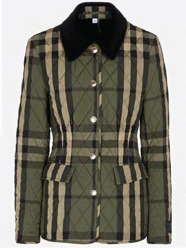 Kate Middleton's checkered green and plaid quilted jacket